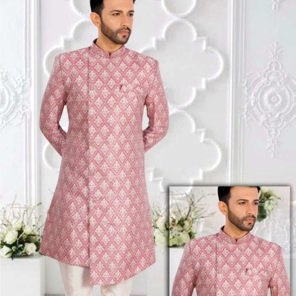 Pink and Gold Sherwani